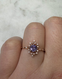 Purple Sapphire Iris Ring