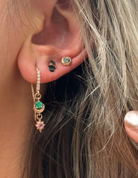 Celestial Emerald + Sapphire Star Drop Earrings