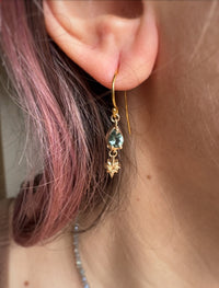 Sapphire Pear Star Drop Earrings