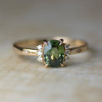 Stella Ring - Green Sapphire / Yellow Gold / Size 7