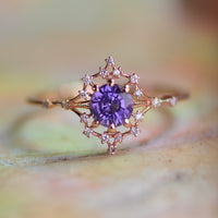 Purple Sapphire Iris Ring