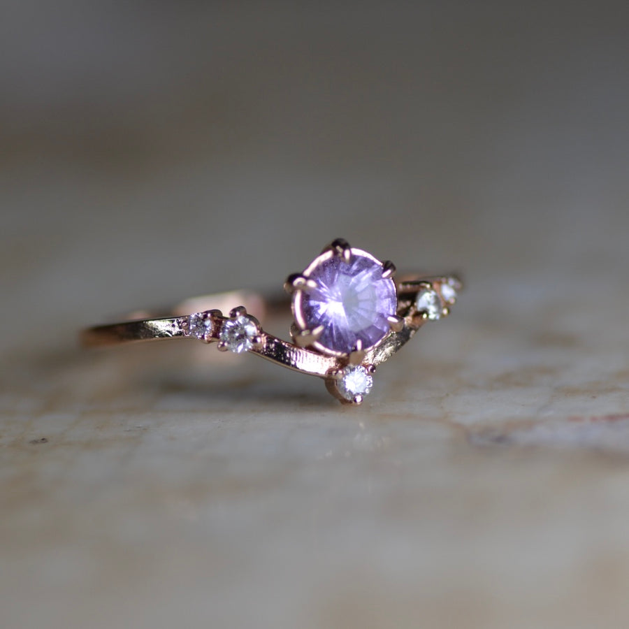 Hera Engagement Ring - Purple Sapphire / Rose Gold / Size 7