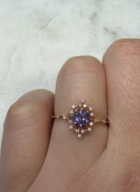 Purple Sapphire Iris Ring