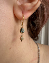 Sapphire Pear Star Drop Earrings