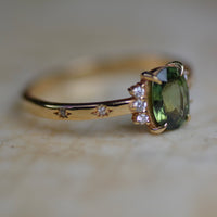 Stella Ring - Green Sapphire / Yellow Gold / Size 7
