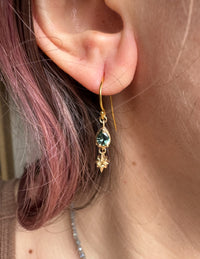 Sapphire Pear Star Drop Earrings