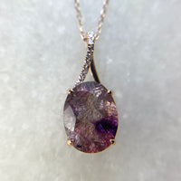 Fire Quartz Amethyst Necklace