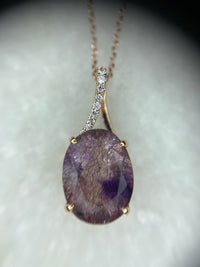 Fire Quartz Amethyst Necklace