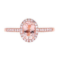 Morganite Halo Ring - Oval