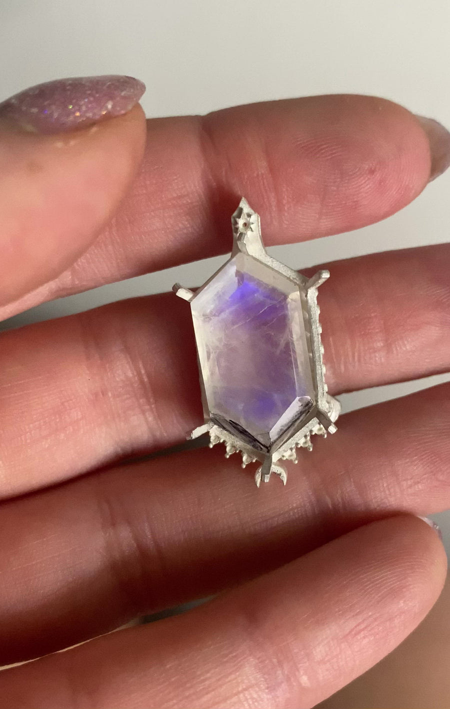 Silver Moonstone Aurora Amulet Pre-Order