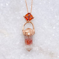 Fire Quartz + Garnet Pasithea Amulet / Made to Order