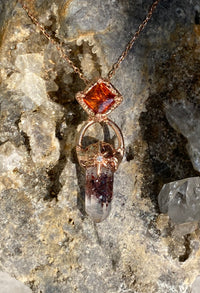 Fire Quartz + Garnet Pasithea Amulet / Made to Order