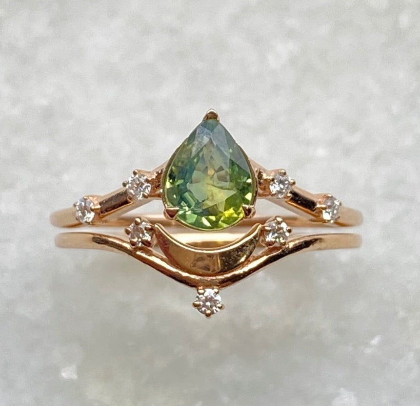 Luna Wedding Set - Green Sapphire