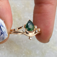 Luna Wedding Set - Forest Green Sapphire