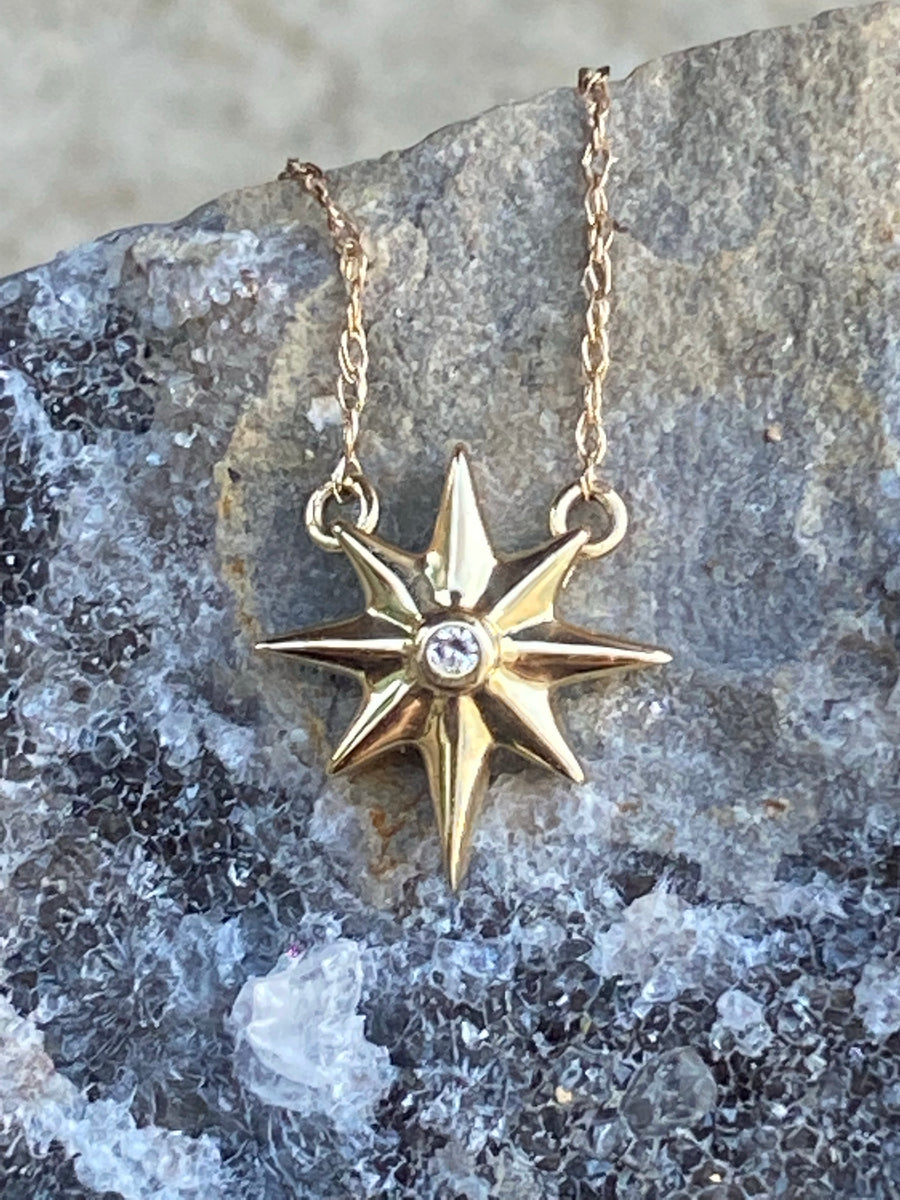 10K Diamond Starburst Necklace