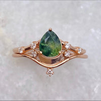 Luna Wedding Set - Forest Green Sapphire