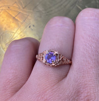 Purple Sapphire Filigree Ring - Size 7
