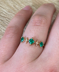 3 Emerald Aurora Ring / MADE TO ORDER