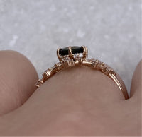 Teal Sapphire Asteria Engagement Ring / MADE TO ORDER