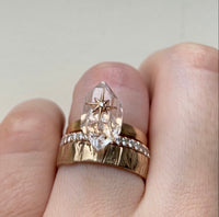 Herkimer Quartz Floating Star Ring / MADE TO ORDER