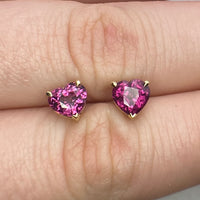 Garnet Heart Studs