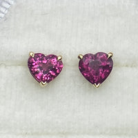 Garnet Heart Studs
