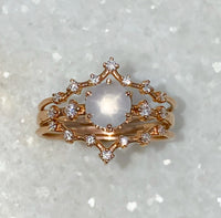 Star Sapphire Asteria Wedding Set / MADE TO ORDER