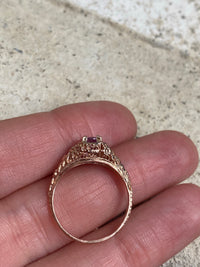 Purple Sapphire Filigree Ring - Size 7