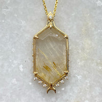 Aurora Amulet - Gold Rutilated Quartz / READY TO SHIP