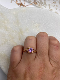 Purple Sapphire Filigree Ring - Size 7