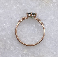 Teal Sapphire Asteria Wedding Set / MADE TO ORDER