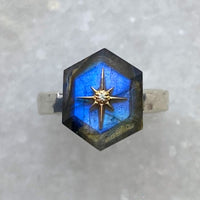 Labradorite Floating Star Ring - Silver/14K / MADE TO ORDER