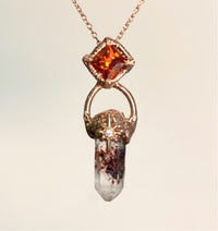 Fire Quartz + Garnet Pasithea Amulet / Made to Order