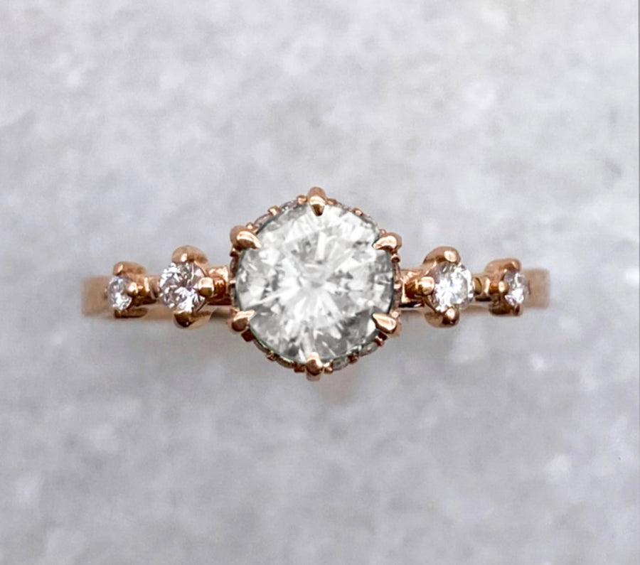 Diamond Asteria Engagement Ring / MADE TO ORDER
