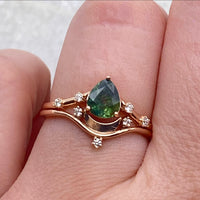 Luna Wedding Set - Forest Green Sapphire