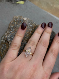 Herkimer Quartz Floating Star Ring / MADE TO ORDER