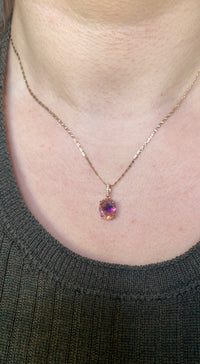 Fire Quartz Amethyst Necklace