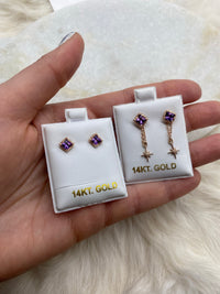 Amethyst Princess Studs / MADE TO ORDER