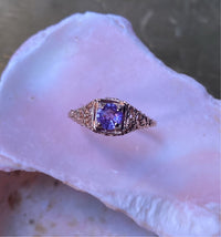 Purple Sapphire Filigree Ring - Size 7