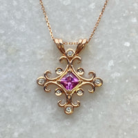 Athena Amulet - Pink Sapphire / MADE TO ORDER
