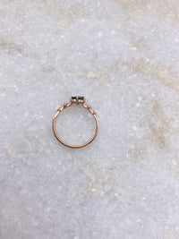 Teal Sapphire Asteria Engagement Ring / MADE TO ORDER