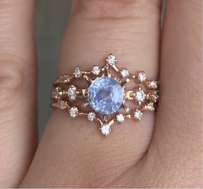 Icy Blue Sapphire Asteria Wedding Set – Magick Alchemy
