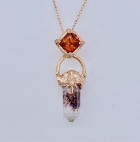 Fire Quartz + Garnet Pasithea Amulet / Made to Order