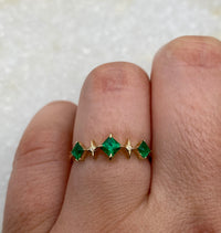 3 Emerald Aurora Ring / MADE TO ORDER