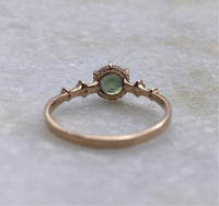 Teal Sapphire Asteria Wedding Set / MADE TO ORDER