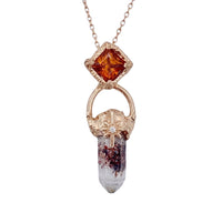Fire Quartz + Garnet Pasithea Amulet / Made to Order