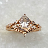 Luna Wedding Set - Morganite / Size 6.75