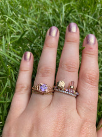 Purple Sapphire Filigree Ring - Size 7