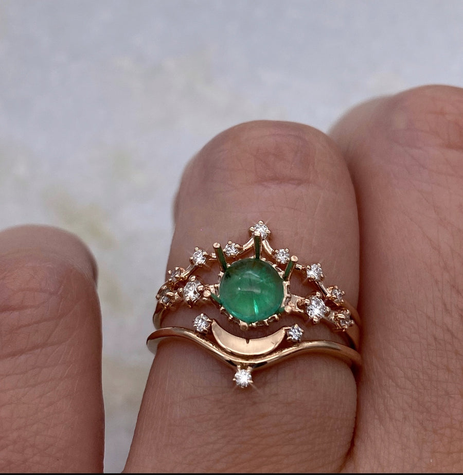 Emerald Luna Asteria Wedding Set