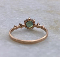 Teal Sapphire Asteria Engagement Ring / MADE TO ORDER